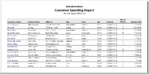 Customer Spending Report